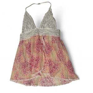 Victoria's Secret Pink and White Floral Chemise